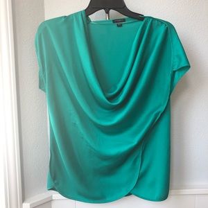 Ann Taylor Teal Draped Blouse